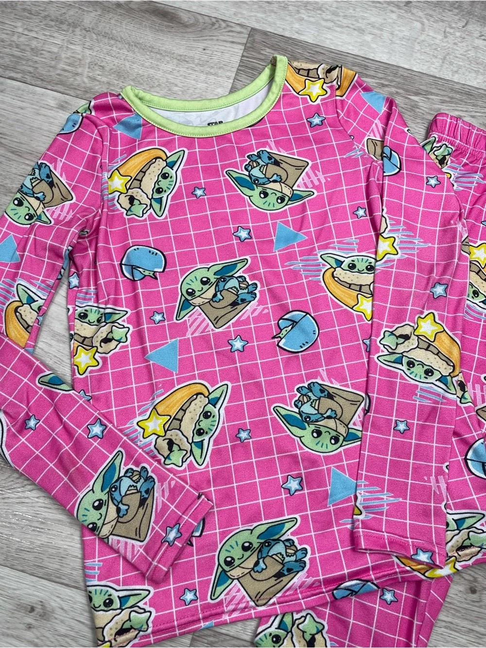Star Wars Pink Baby Yoda Grogu Pajama Set Size Small 3-4 years